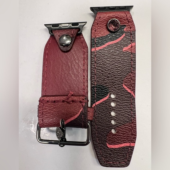 Coach Burgundy Camo Spark*l band for Apple Watch - Picture 4 of 5